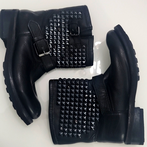 Ash Studded Black Ankle Boots - Picture 3 of 15